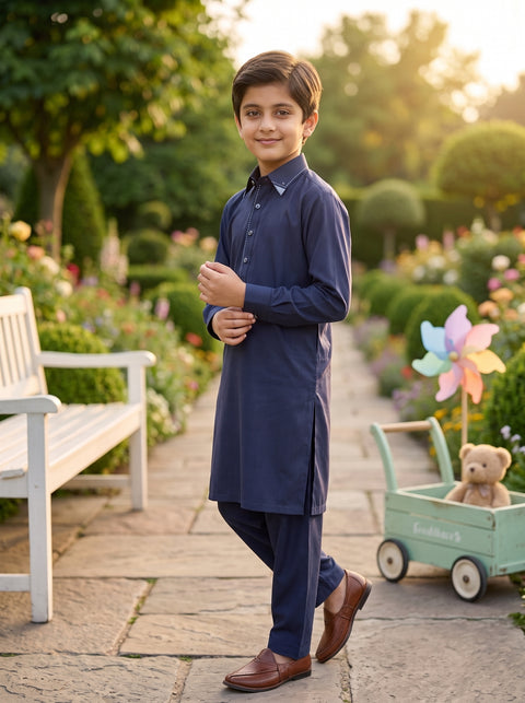 Ehraaz – Slate Blue Shalwar Kameez