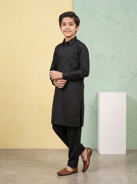 Ehraaz – Charcoal Black Shalwar Kameez