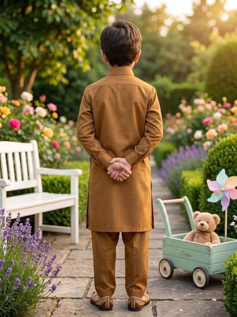 Ehraaz – Caramel Brown Shalwar Kameez