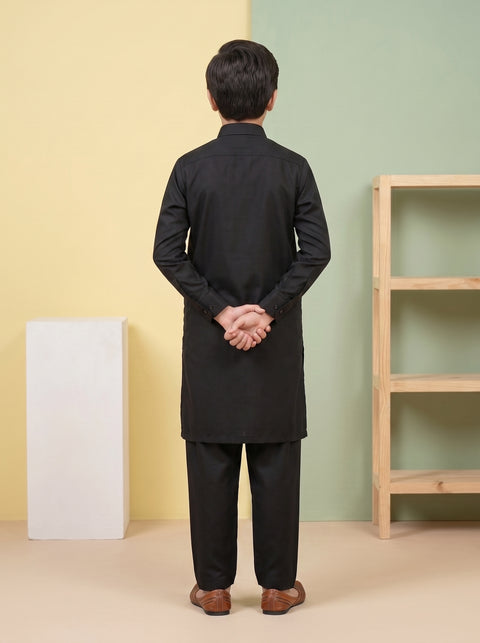 Ehraaz – Charcoal Black Shalwar Kameez