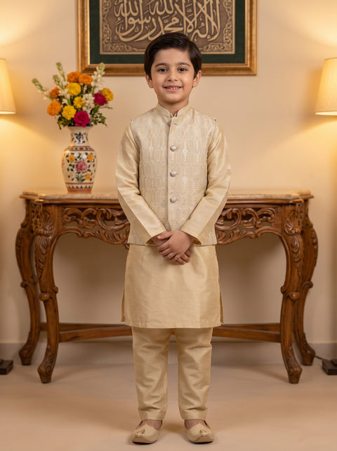 Beige Regal Silk Set
