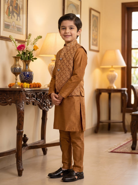 Golden Marwah Silk Set