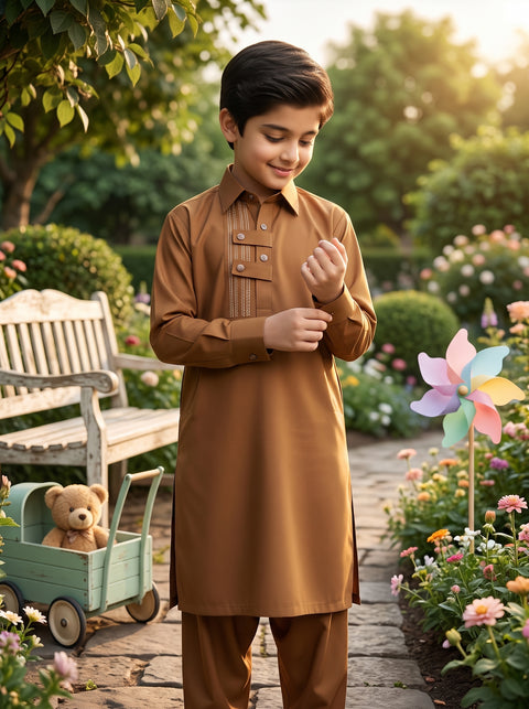 Ehraaz – Caramel Brown Shalwar Kameez