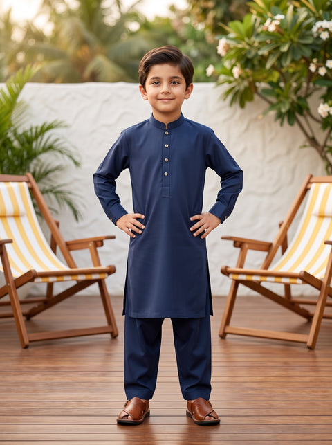 Ruhan – Deep Slate Blue Shalwar Kameez
