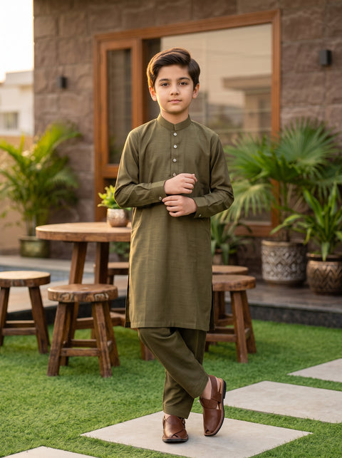 Ruhan – Bronze Olive Shalwar Kameez