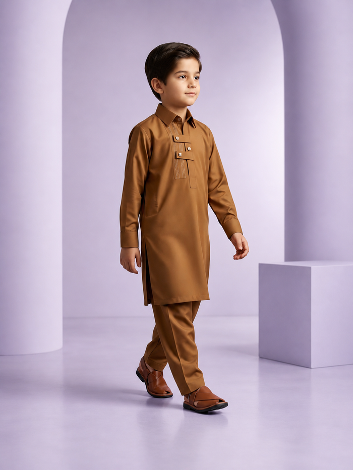 Ehraaz – Caramel Brown Shalwar Kameez