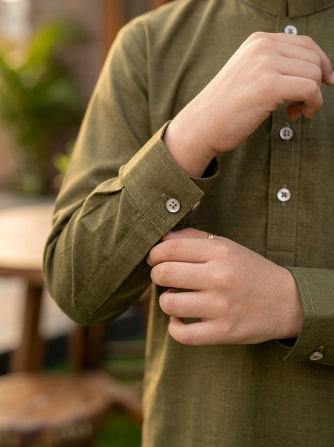 Ruhan – Bronze Olive Shalwar Kameez