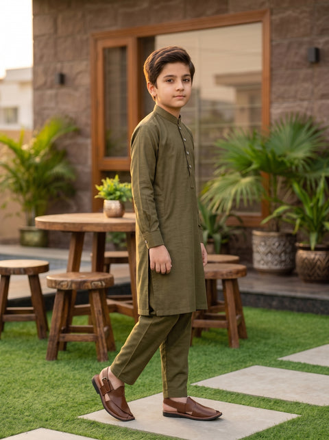 Ruhan – Bronze Olive Shalwar Kameez