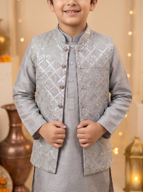 Ash Grey Royal Silk Set