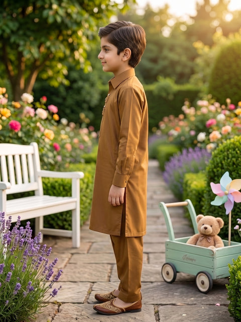 Ehraaz – Caramel Brown Shalwar Kameez