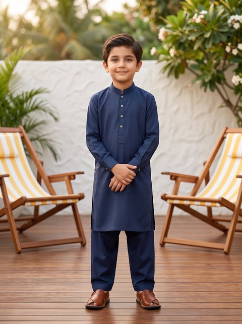 Ruhan – Deep Slate Blue Shalwar Kameez
