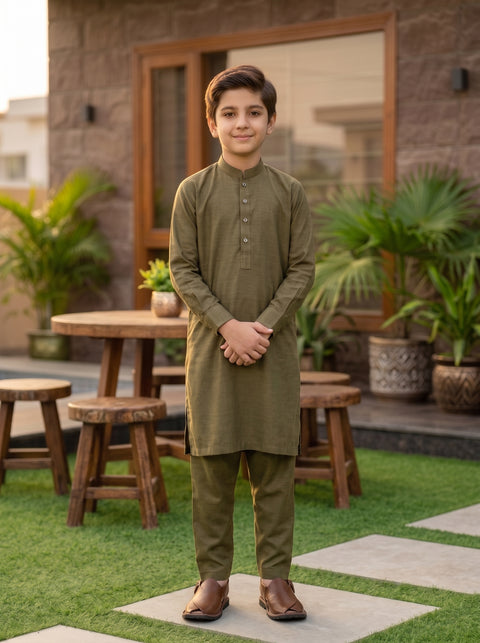 Ruhan – Bronze Olive Shalwar Kameez