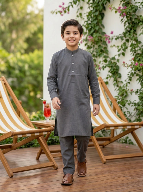 Ruhan – Ash Grey Shalwar Kameez