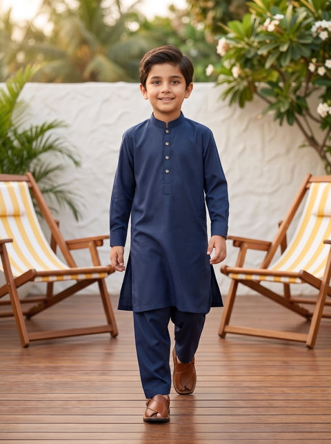 Ruhan – Deep Slate Blue Shalwar Kameez