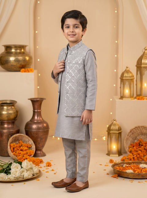 Ash Grey Royal Silk Set