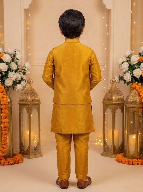 Mustard Zari Silk Set