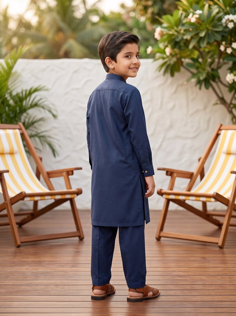 Ruhan – Deep Slate Blue Shalwar Kameez