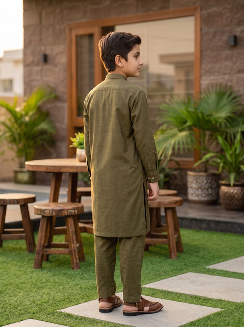 Ruhan – Bronze Olive Shalwar Kameez