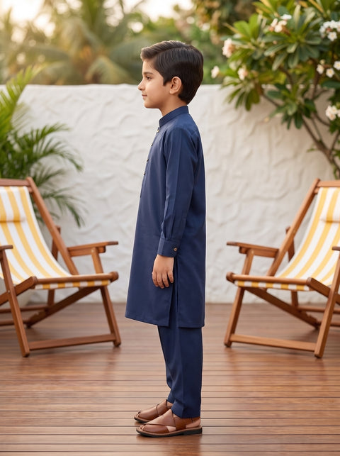 Ruhan – Deep Slate Blue Shalwar Kameez