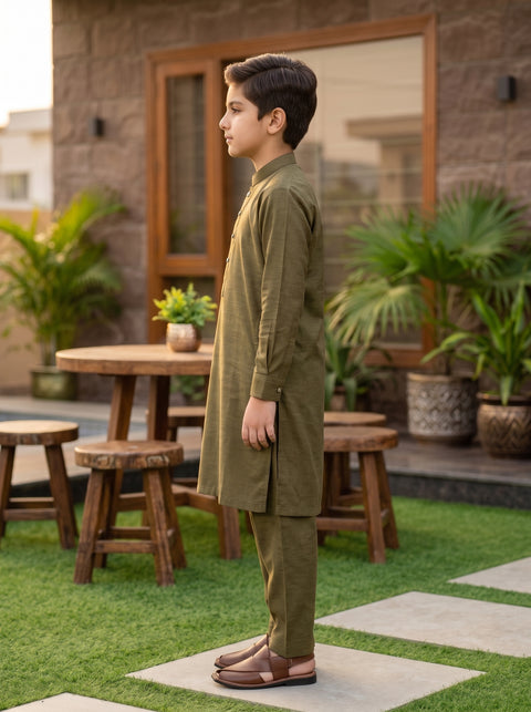 Ruhan – Bronze Olive Shalwar Kameez
