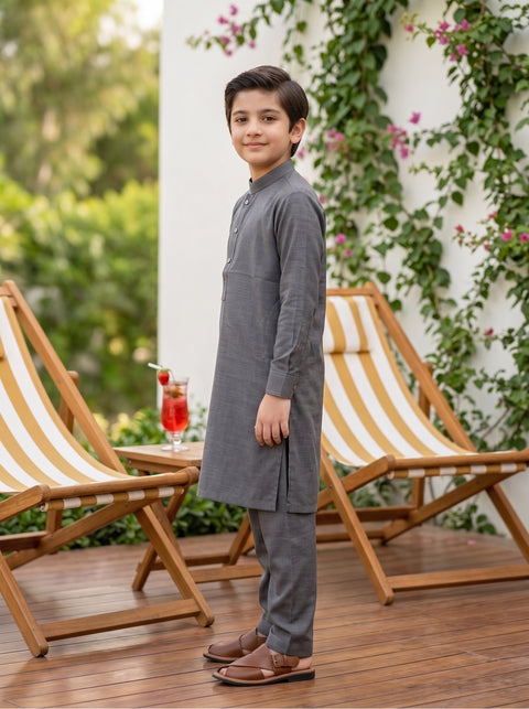 Ruhan – Ash Grey Shalwar Kameez