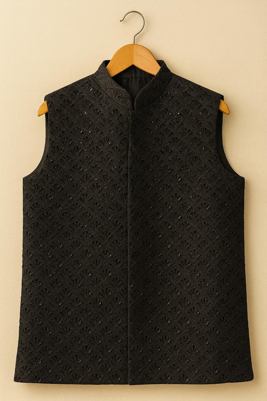 Noir Royal Waistcoat(Hand worked)