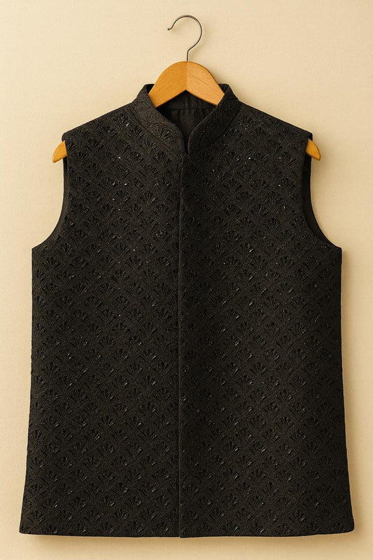 Noir Royal Waistcoat(Hand worked)