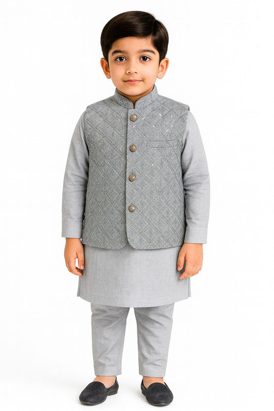 Ash Grey Royal Silk Set